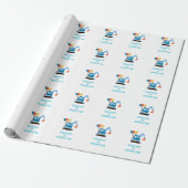 Graafmachine thema cadeaupapier (Uitgerold)