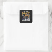 Graafmachine U drijft auto's die Schattigee constr Vierkante Sticker (Tas)