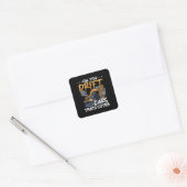 Graafmachine U drijft auto's die Schattigee constr Vierkante Sticker (Envelop)