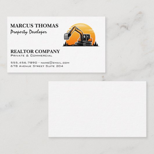 Graafmachine | Vastgoedontwikkeling Afsprakenkaartje (Voorkant / Achterkant)