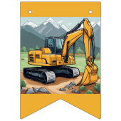 Graafmachine Verjaardag Bouw Equipment Party Vlaggetjes (Eerste vlag)
