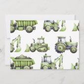 Graafmachine verjaardagsfoto bedankkaart (Achterkant)