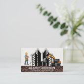 Graafmachine Voertuig | Bouwarbeider Visitekaartje (Staand voorkant)