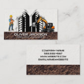 Graafmachine Voertuig | Bouwarbeider Visitekaartje (Voorkant / Achterkant)