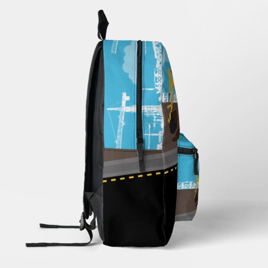 Graafmachine Vrachtwagen Bouwwagens Site Jongens N Bedrukte Rugzak (Links)