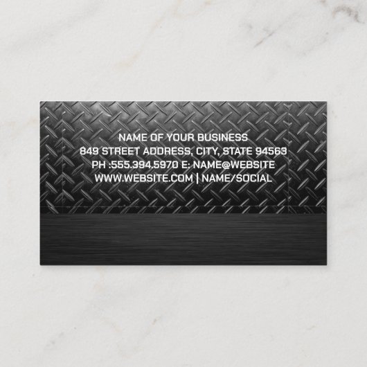 Graafmachines | Staal Visitekaartje (Achterkant)