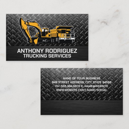 Graafmachines | Staal Visitekaartje (Voorkant / Achterkant)