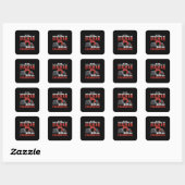 Graafmachinist onderschat constructie nooit vierkante sticker (Vel)