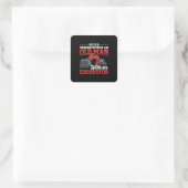 Graafmachinist onderschat constructie nooit vierkante sticker (Tas)