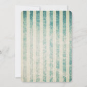  graafschap Blauwgroen Ecru Stripes Geometric Wedd Kaart (Achterkant)