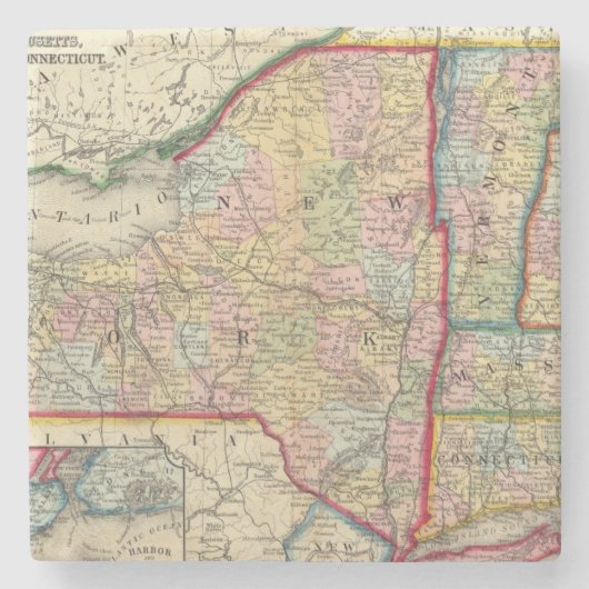 graafschap van de staten van New York Stenen Onderzetter (Voorkant)