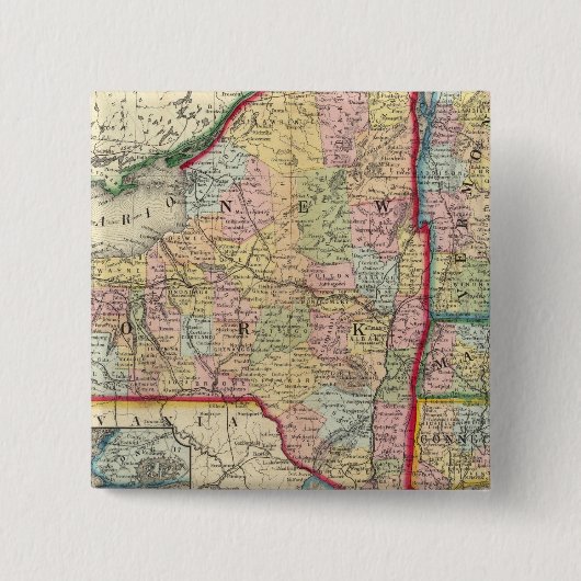 graafschap van de staten van New York Vierkante Button 5,1 Cm (Voorkant)