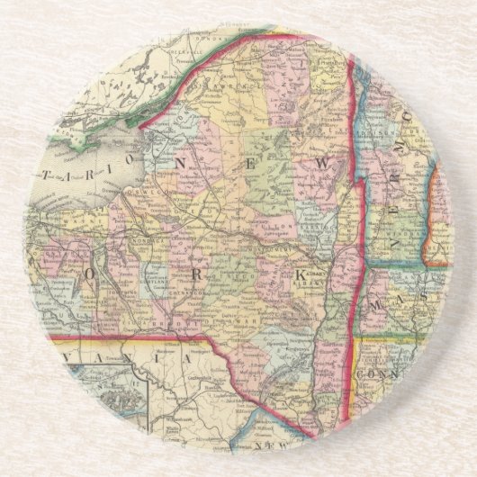 graafschap van de staten van New York Zandsteen Onderzetter (Voorkant)