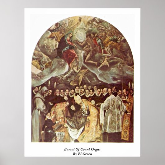 graafschap van graaf Orgaz door El Greco Poster (Voorkant)