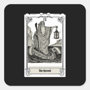 graaftarot De Hermit IX Vierkante Sticker