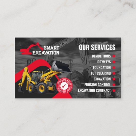 Graafwerk, Landopruiming, Bouw, Sloop Visitekaartje (Achterkant)