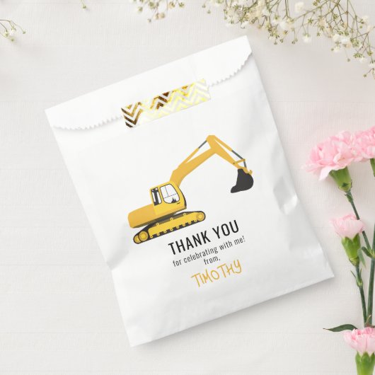 Graafwerktuig Bouwwagens Verjaardagsfeestgunst Bedankzakje (Gezegeld)