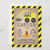 Graafwerktuigbouw Verjaardag Magnetische Uitnodiging (Voorkant)