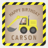 Graafwerktuigbouw Verjaardag Vierkante Sticker (Voorkant)
