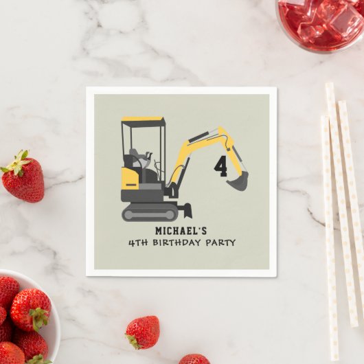 Graafwerktuigbouwer Verjaardagsfeest Servet (Insitu)