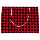 Graag-controlerbord rood en zwart gebuffel modern groot cadeauzakje (Voorkant)