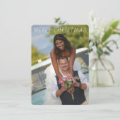 Graag een rode, gouden en groene feestdag fotokaar bedankkaart (Staand voorkant)