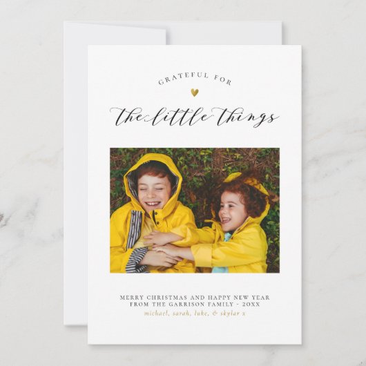 Graag gedaan voor de kleine dingen | Eenvoudig Gol Feestdagenkaart (Voorkant)