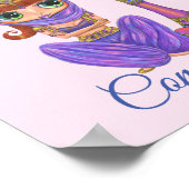 Graag kom je met echte Paarse Genie Girl Magic Bot Poster (Hoek)