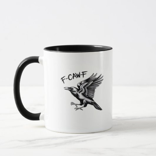 Graaiende Kraai F-Caw-F Essentiële Minimaal Schone Mok (Links)