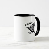 Graaiende Kraai F-Caw-F Essentiële Minimaal Schone Mok (Voorkant rechts)