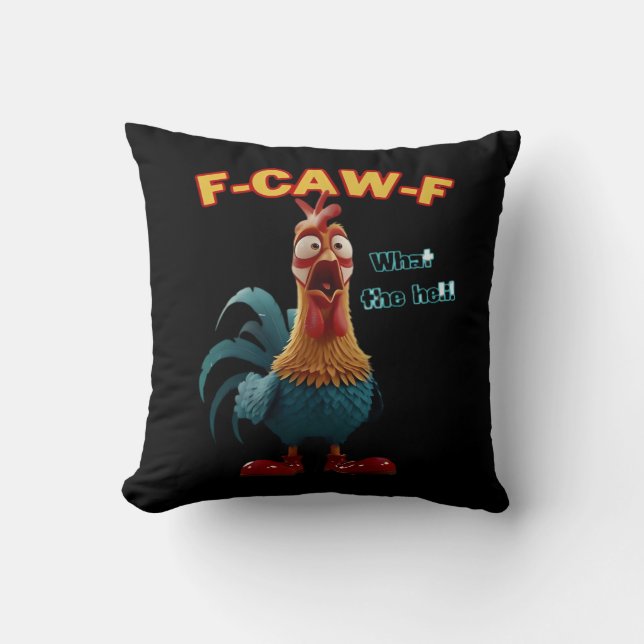 Graaiende Kraai F-Caw-F Humor Gotisch Kussen (Voorkant)