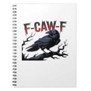 Graaiende Kraai F-Caw-F Raven Klassiek Koel Uniek Notitieboek