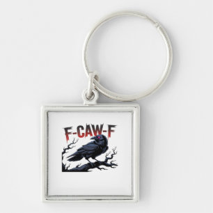 Graaiende Kraai F-Caw-F Raven Klassiek Koel Uniek Sleutelhanger