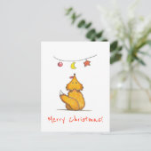 Graaiende Vos/ Prettig Kerstfeest Feestdagenkaart (Staand voorkant)