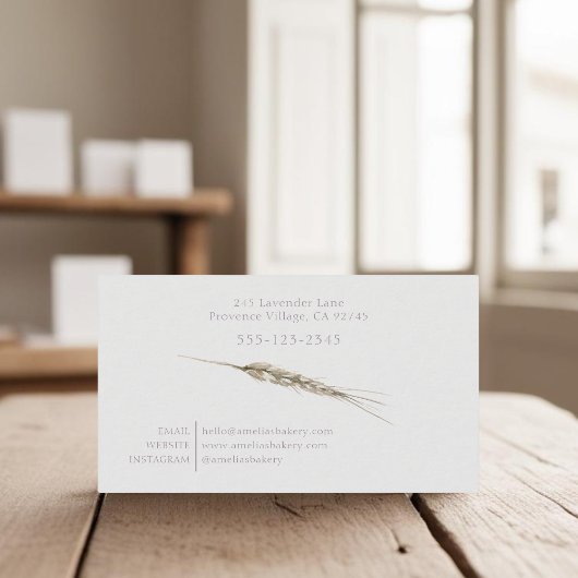 Graan en bloemen lavendel krans brood bakkerij visitekaartje