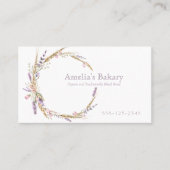 Graan en bloemen lavendel krans brood bakkerij visitekaartje (Voorkant)