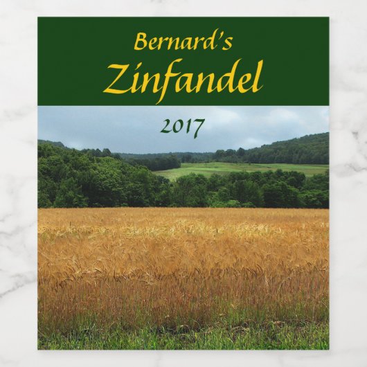 Graan Harvest Fields Wine Label Wijn Etiket (Enkel label)