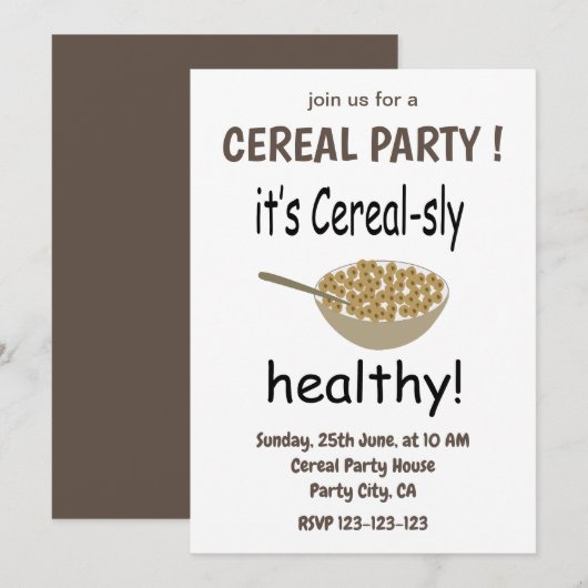 Graan Het is Graan-sly Gezonde Graan Feestje Kaart (Voorkant / Achterkant)