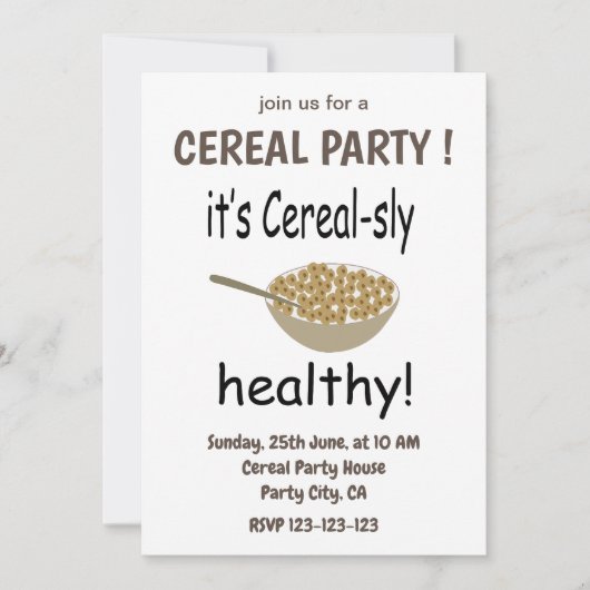 Graan Het is graan-sly gezonde graan partij Kaart (Voorkant)