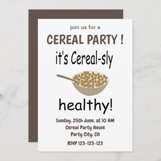 Graan Het is graan-sly gezonde graan partij Kaart (Voorkant / Achterkant)