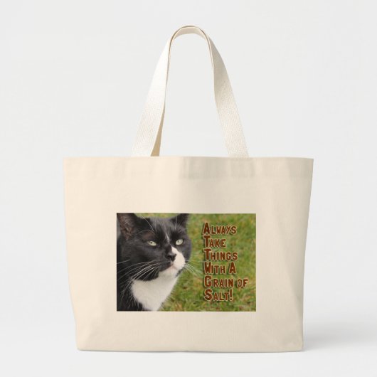 Graan van Motivatie citaat van zoutkat Grote Tote Bag (Voorkant)