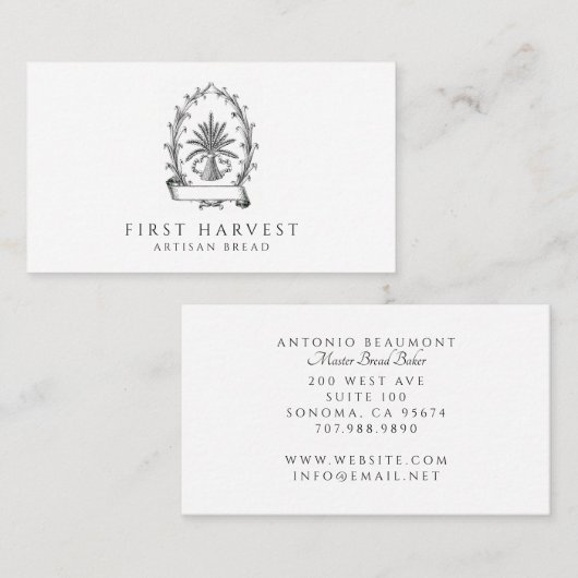  graan zakschachten van tarwebrood bakker visitekaartje (Voorkant / Achterkant)