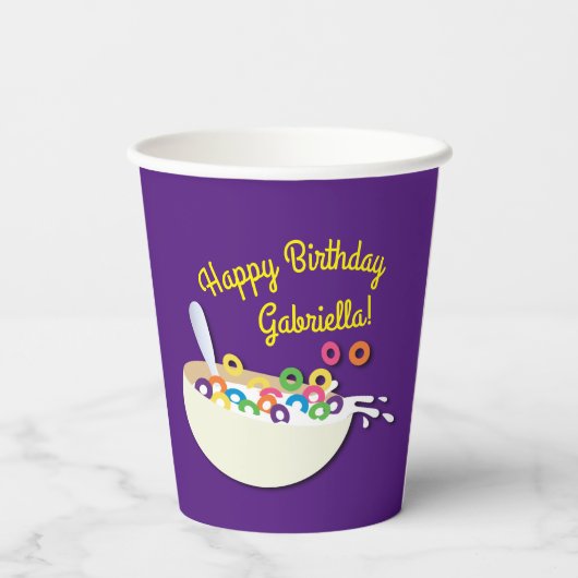 GraanBowl Kinder slaappover Birthday Party Cute Papieren Bekers (Achterkant)