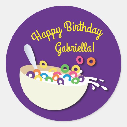 GraanBowl Kinder slaappover Birthday Party Cute Ronde Sticker (Voorkant)