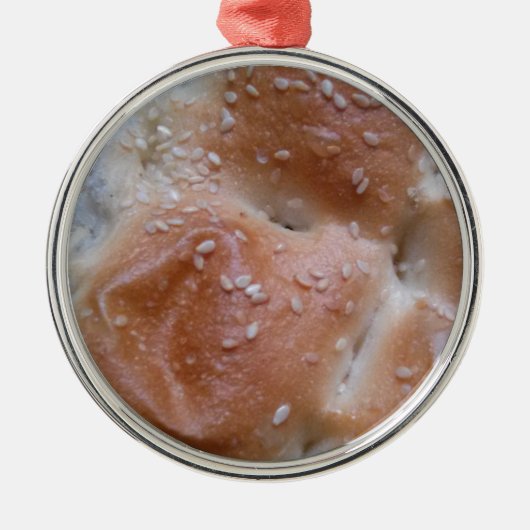 Graanbrood op Houden Shelf, gezonde voeding, Rolls Metalen Ornament (Voorkant)