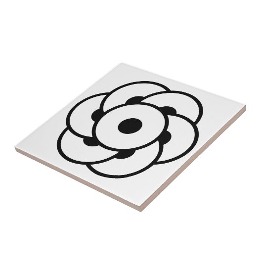 Graancirkel Bloem - Geometrische Kosmische Kunst Tegeltje (Zijkant)