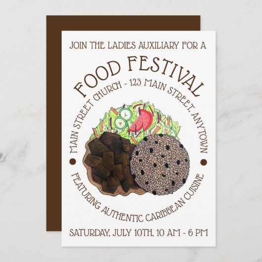 Graanfestival van Kerst en Peras Kaart (Voorkant / Achterkant)