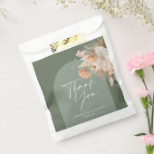 Graangroene botanische boog moderne pamapgras bedankzakje (Gezegeld)