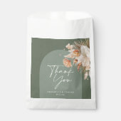 Graangroene botanische boog moderne pamapgras bedankzakje (Voorkant)