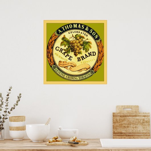 Graanmerk ~ label voor kauwtabak poster (Keuken)